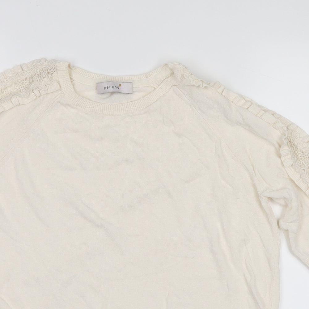 Marks and Spencer Womens White   Pullover Jumper Size 10