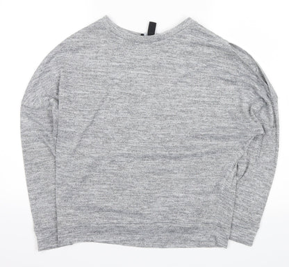 new look  Girls Grey   Pullover Jumper Size 14-15 Years  - holes on shoulder