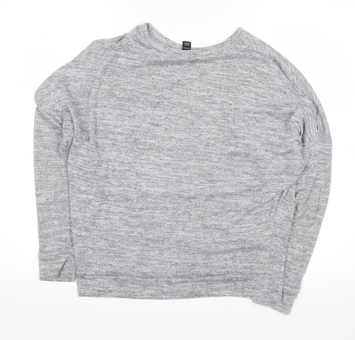 new look  Girls Grey   Pullover Jumper Size 14-15 Years  - holes on shoulder
