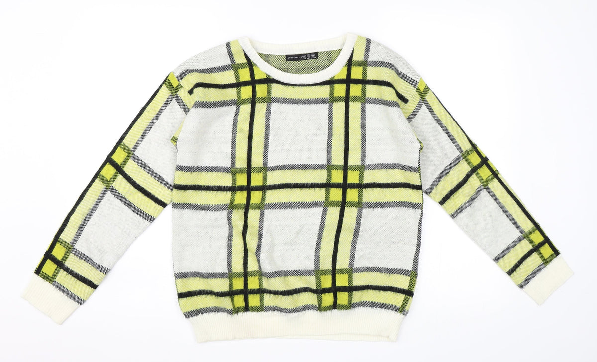 Primark Womens Yellow Check  Pullover Jumper Size 10