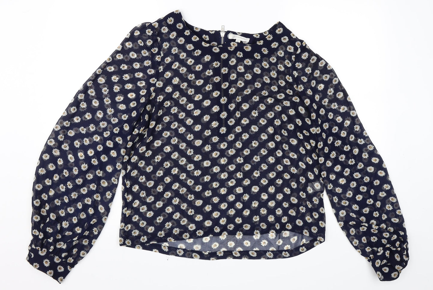 Glamorous Womens Blue Floral  Basic Blouse Size 14