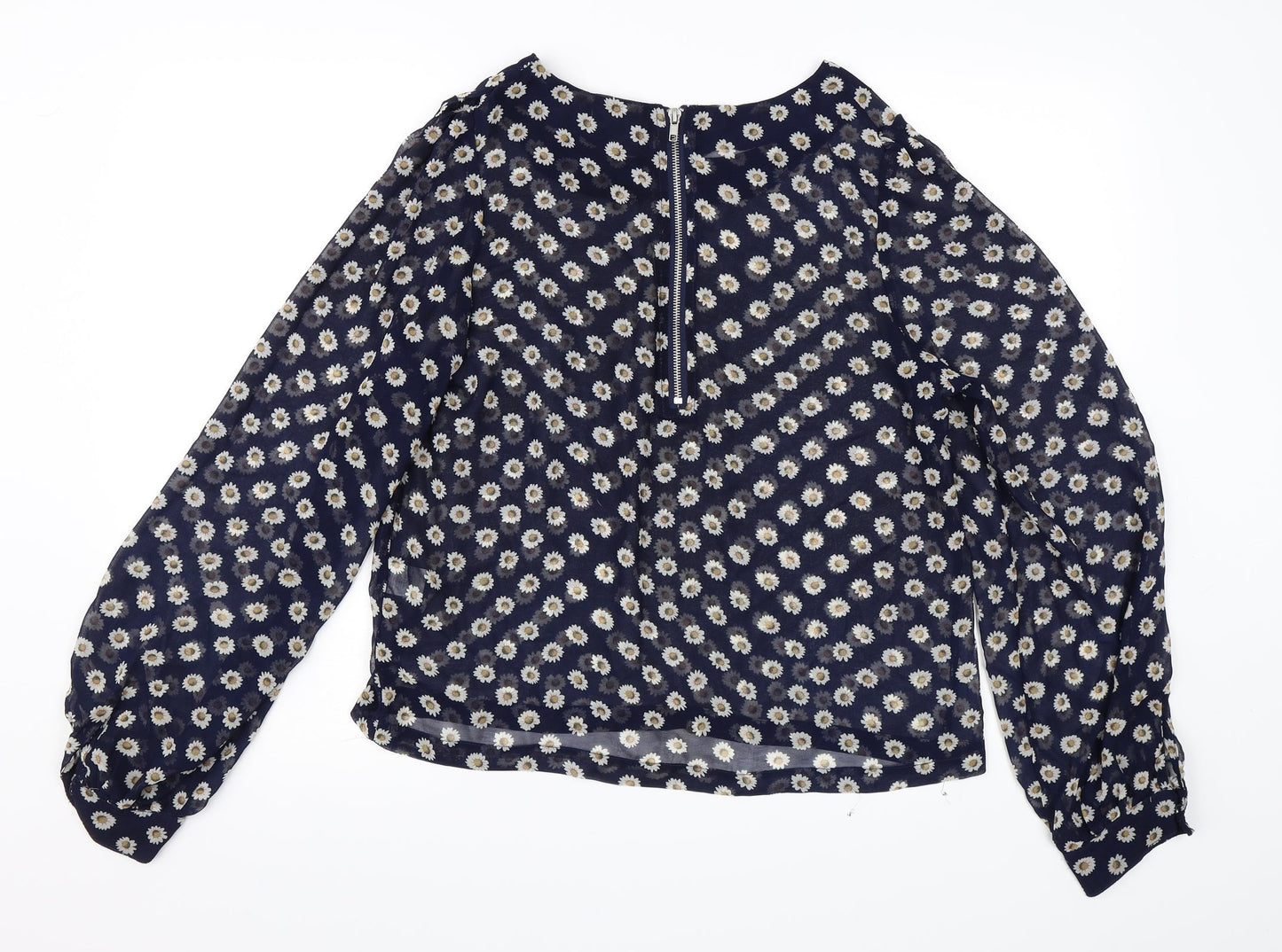 Glamorous Womens Blue Floral  Basic Blouse Size 14