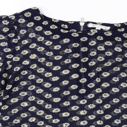 Glamorous Womens Blue Floral  Basic Blouse Size 14