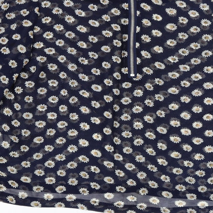 Glamorous Womens Blue Floral  Basic Blouse Size 14