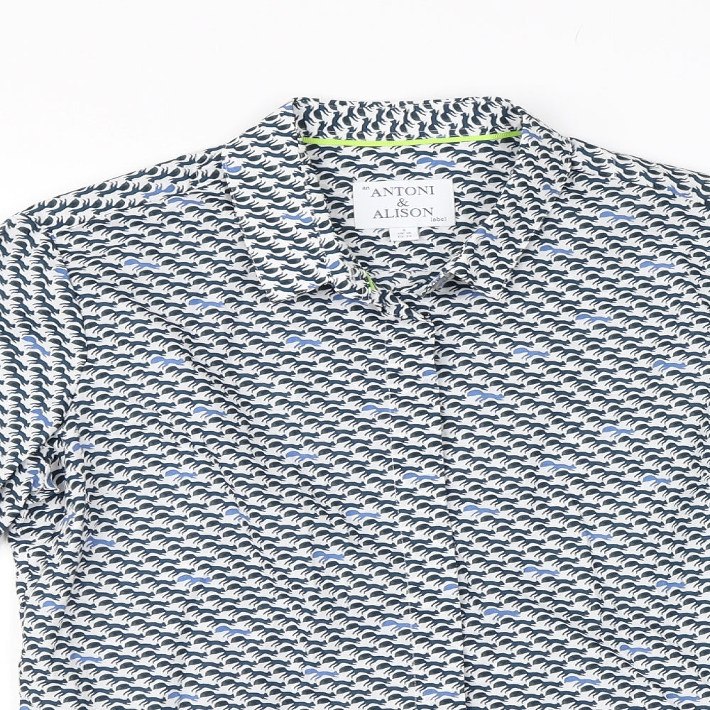 Anton & Alison Womens Blue   Basic Button-Up Size 10