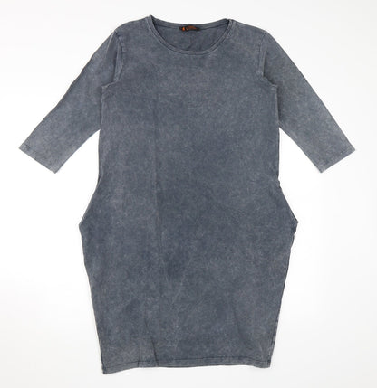 Mdg Collection Womens Grey   T-Shirt Dress  Size M