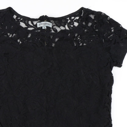 Womens UK Size 8 Alice & You Black Basic T-Shirt