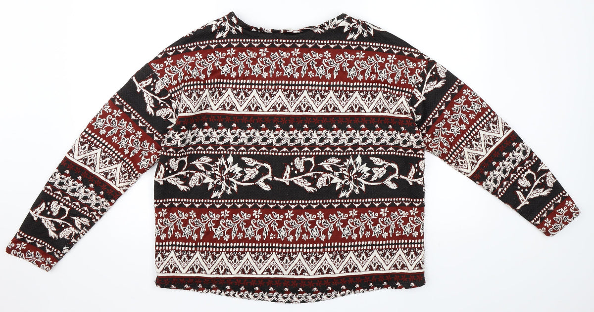H&M Womens Red Paisley  Pullover Jumper Size M