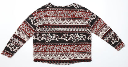 H&M Womens Red Paisley  Pullover Jumper Size M