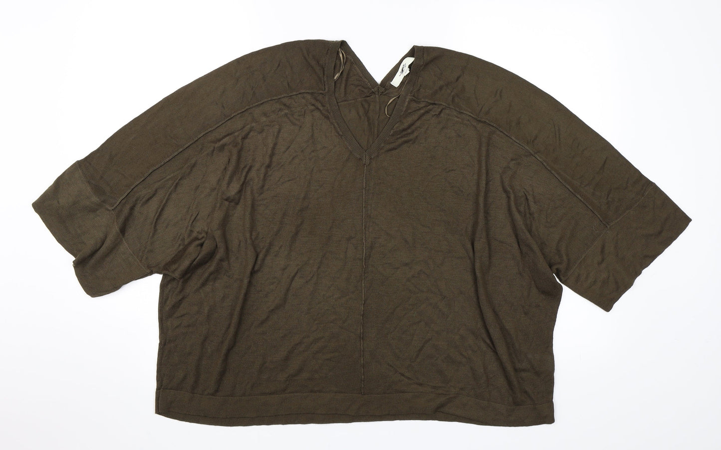 Womens UK Size L Preworn Green Basic T-Shirt