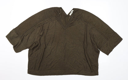 Womens UK Size L Preworn Green Basic T-Shirt