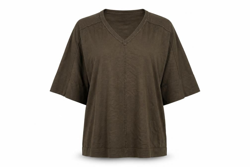 Womens UK Size L Preworn Green Basic T-Shirt