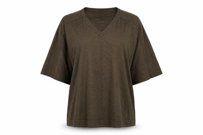 Womens UK Size L Preworn Green Basic T-Shirt