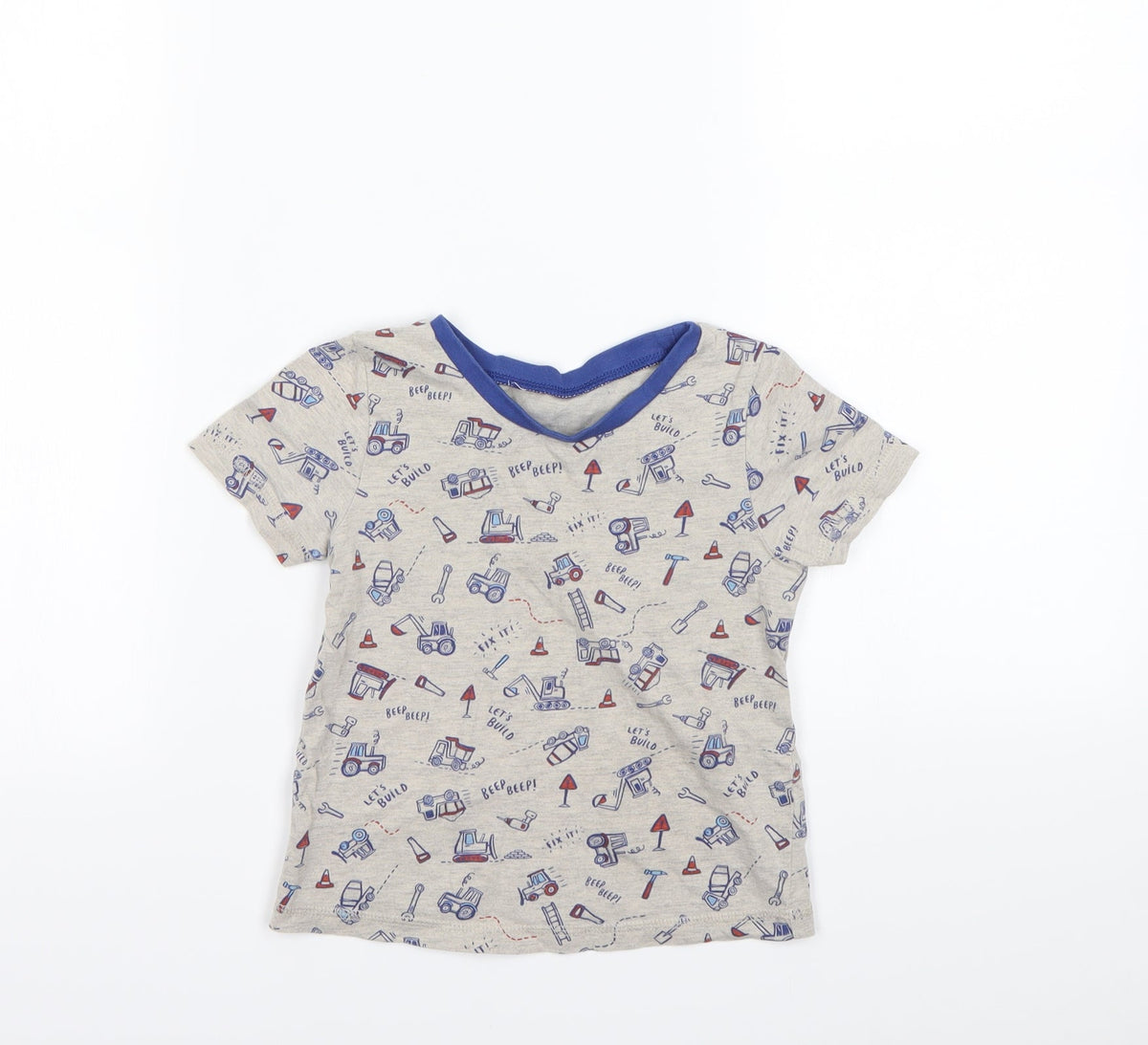 George Boys Grey Polka Dot  Basic T-Shirt Size 2-3 Years