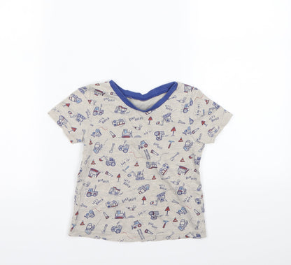 George Boys Grey Polka Dot  Basic T-Shirt Size 2-3 Years