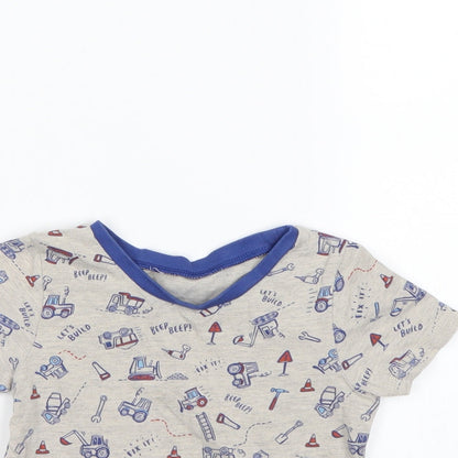 George Boys Grey Polka Dot  Basic T-Shirt Size 2-3 Years