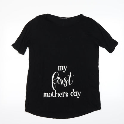 Womens UK Size 12 Boohoo Black Basic T-Shirt