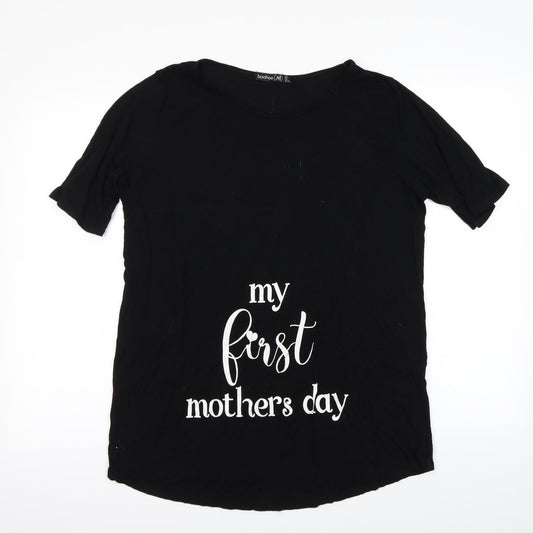 Womens UK Size 12 Boohoo Black Basic T-Shirt