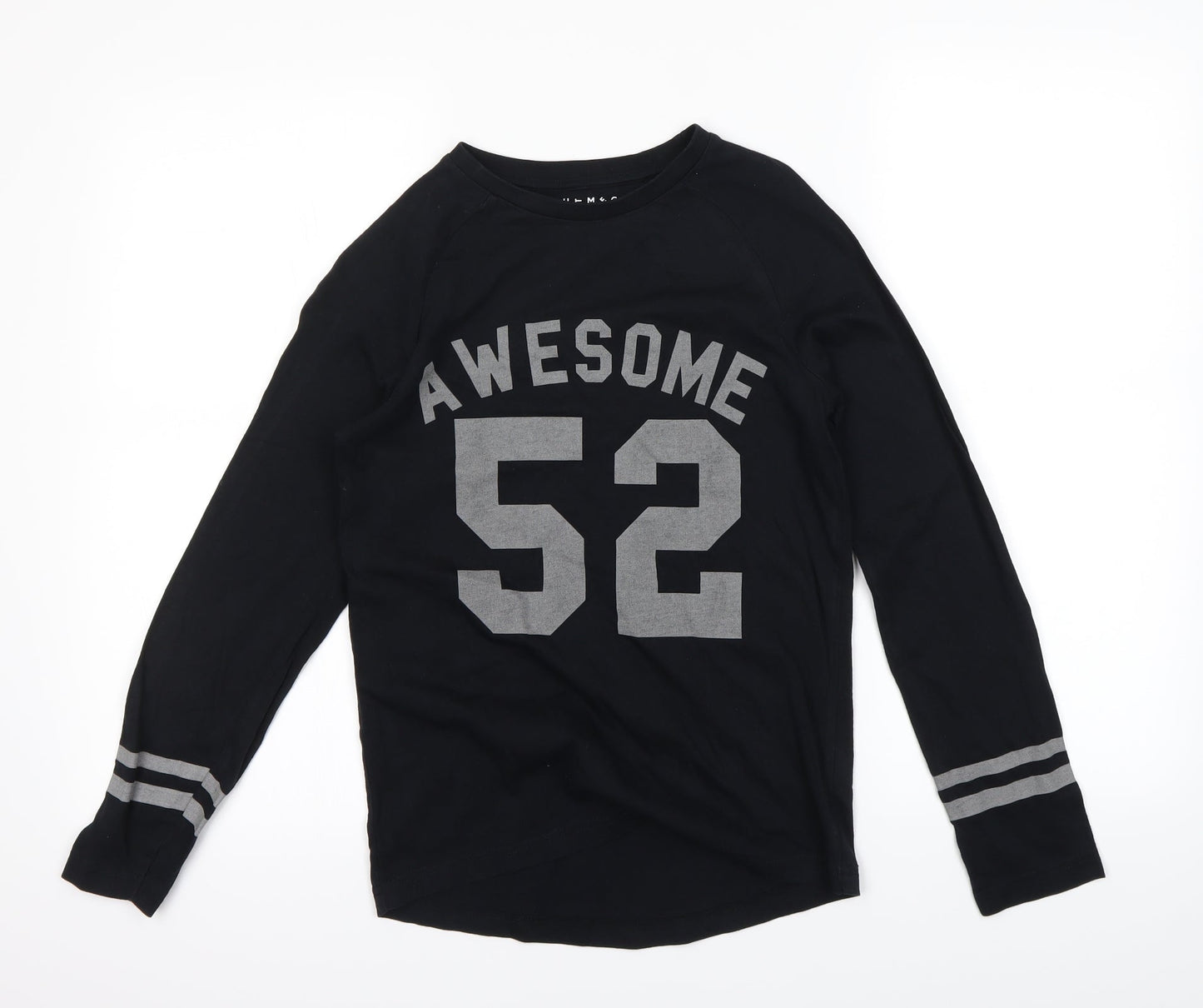 Nutmeg Girls Black   Basic T-Shirt Size 10-11 Years