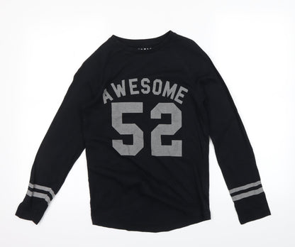 Nutmeg Girls Black   Basic T-Shirt Size 10-11 Years