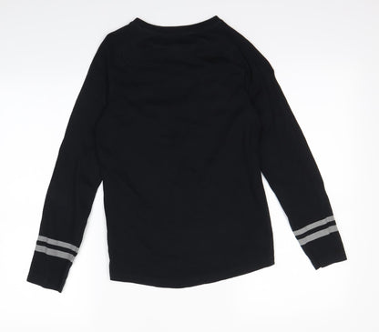 Nutmeg Girls Black   Basic T-Shirt Size 10-11 Years