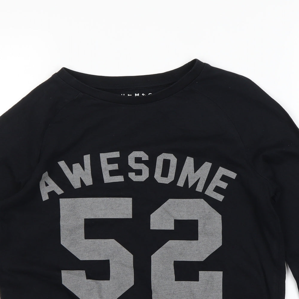 Nutmeg Girls Black   Basic T-Shirt Size 10-11 Years