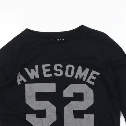 Nutmeg Girls Black   Basic T-Shirt Size 10-11 Years