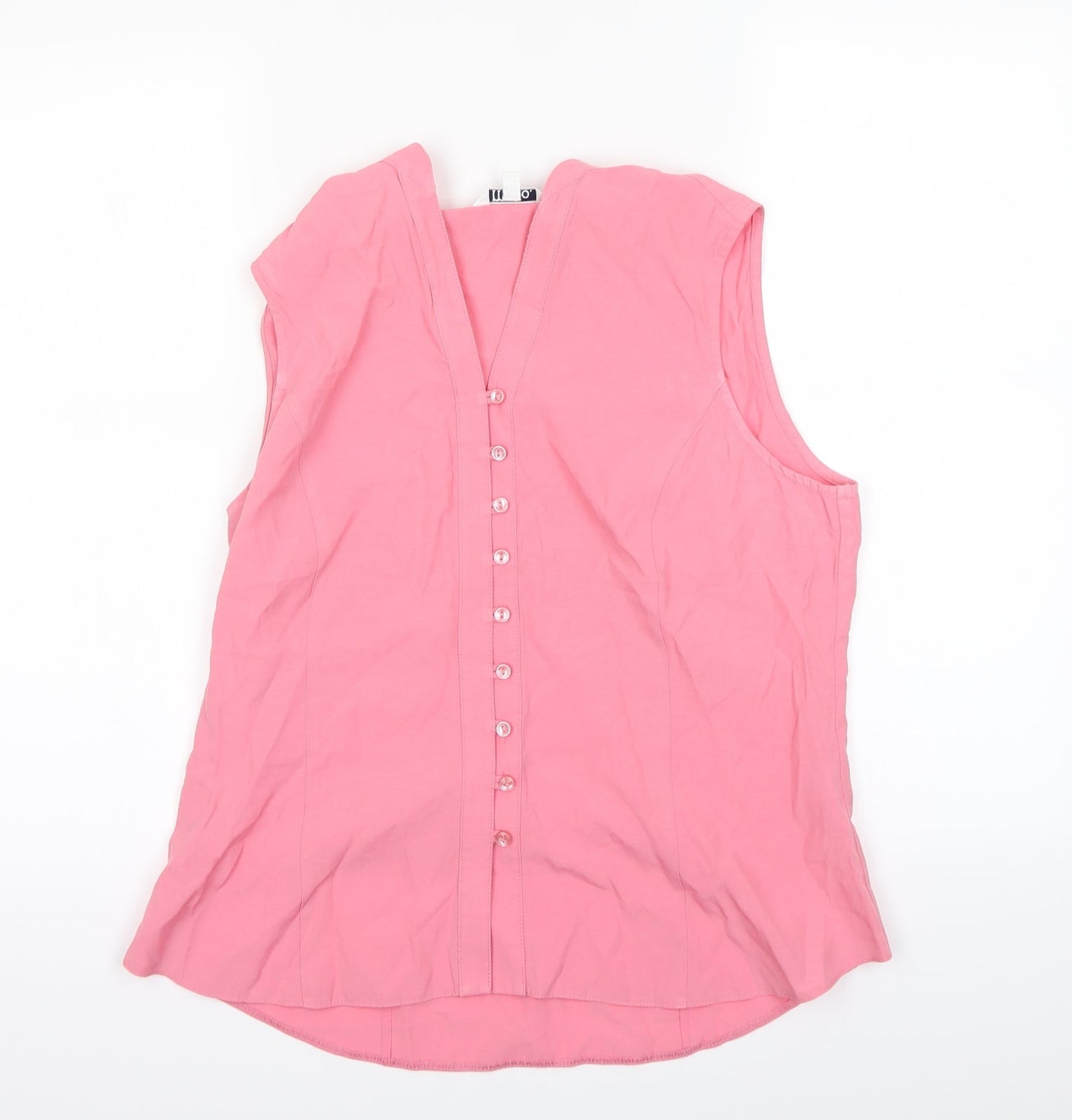Womens UK Size 14 M&Co Pink Basic Button-Up