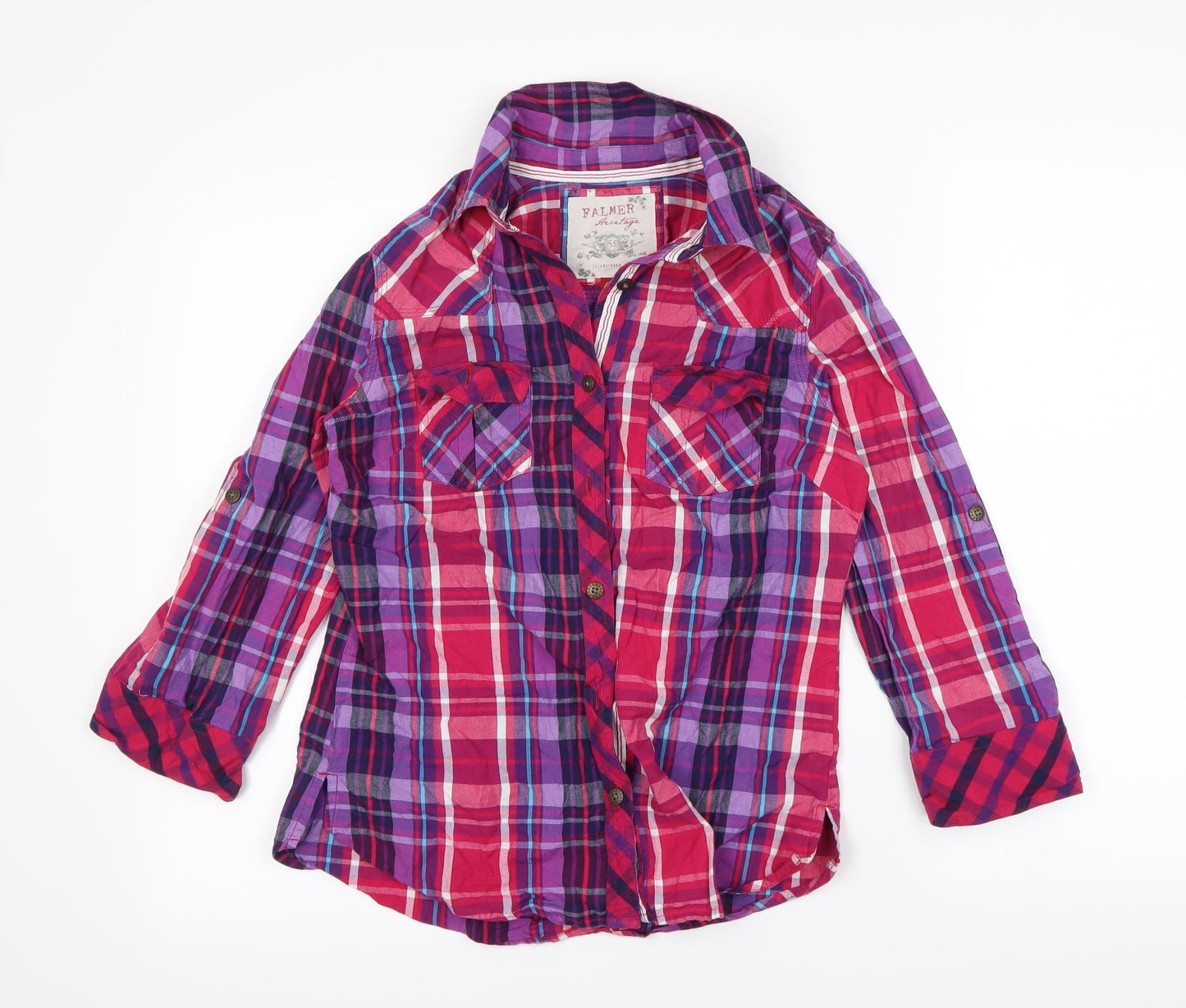 Womens UK Size 8 Falmer Multicoloured Basic Button-Up