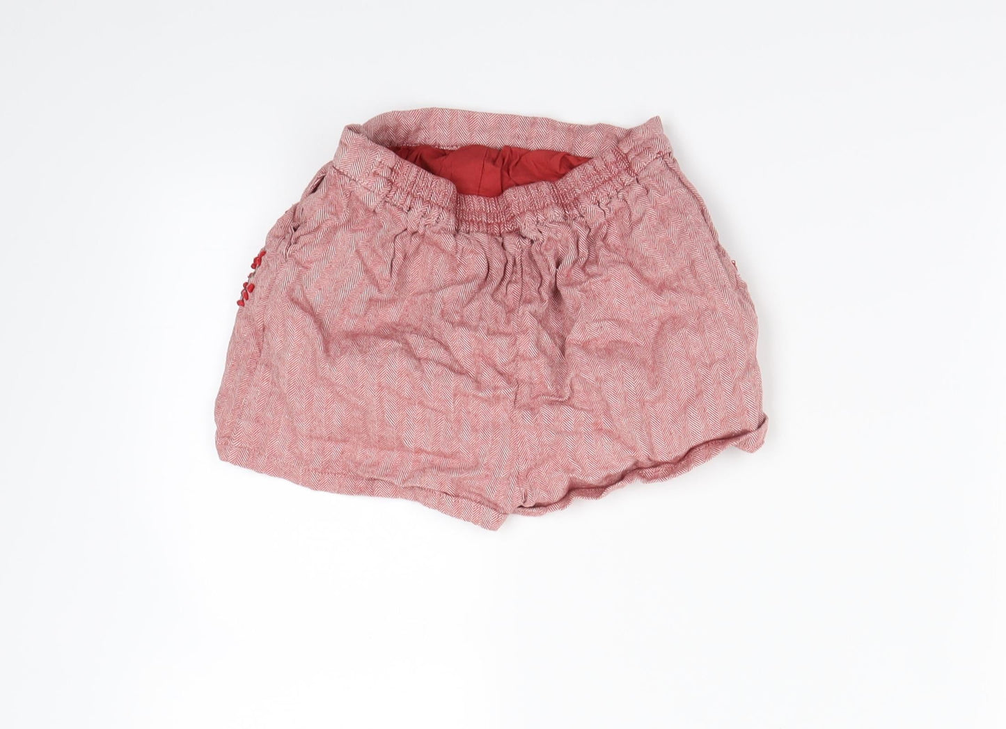 Next  Girls Red Herringbone  Mom Shorts Size 5 Years