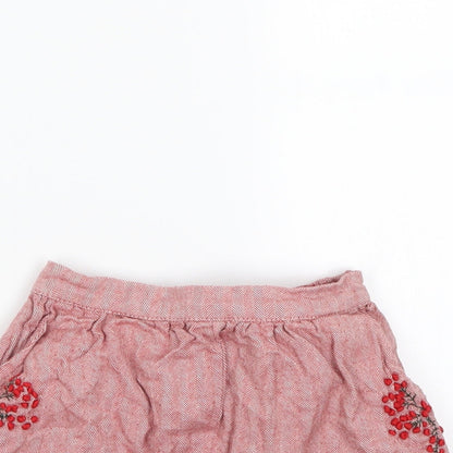 Next  Girls Red Herringbone  Mom Shorts Size 5 Years