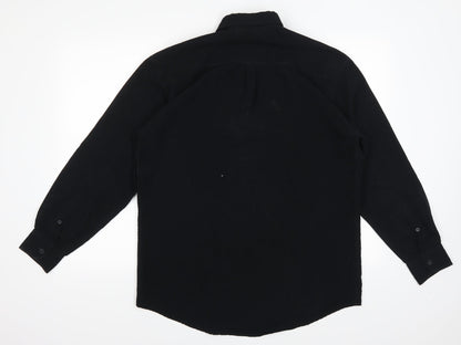 Mens UK Size M Giorgio Black  Button-Up Long Sleeve Casual Shirt