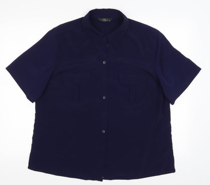 BM Womens Blue   Basic Button-Up Size 18