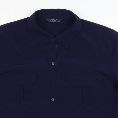 BM Womens Blue   Basic Button-Up Size 18