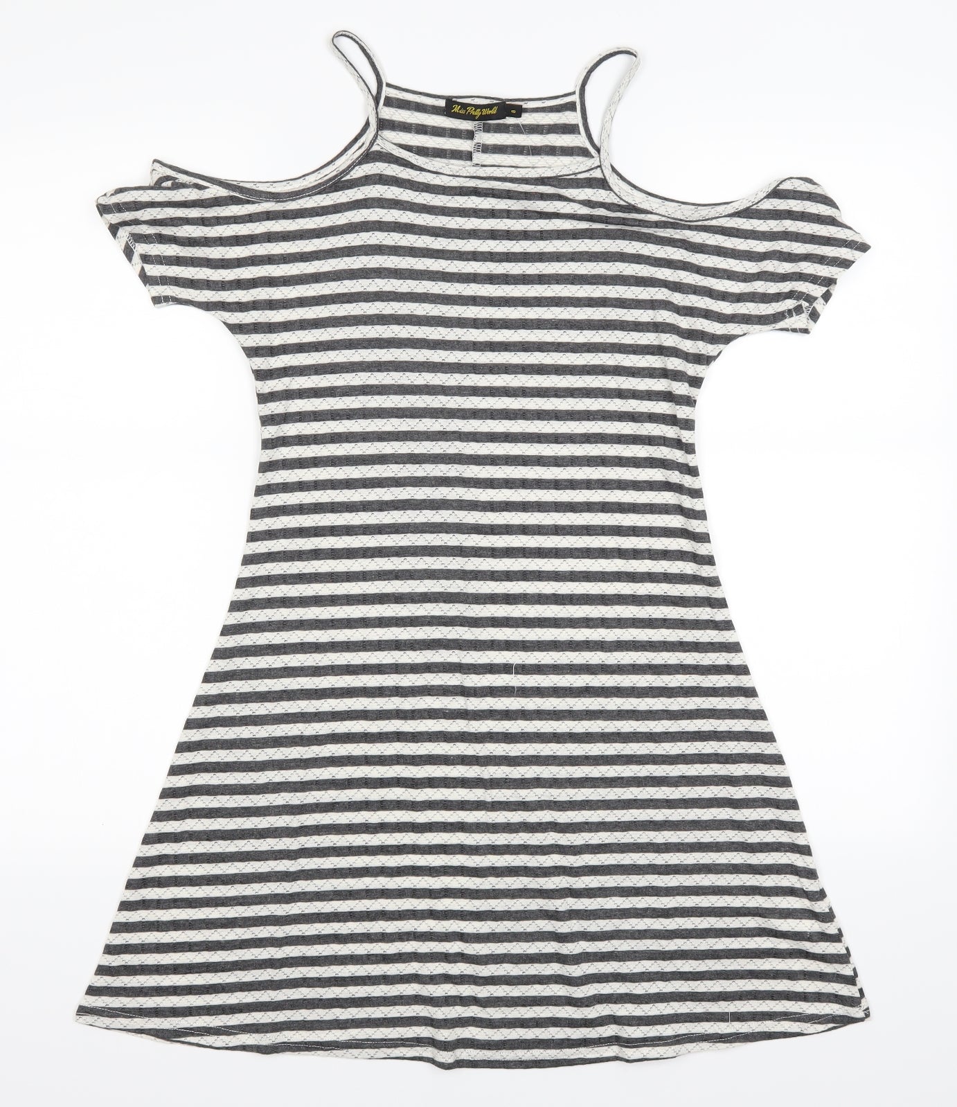 miss pretty world Womens Grey Striped  A-Line  Size 8
