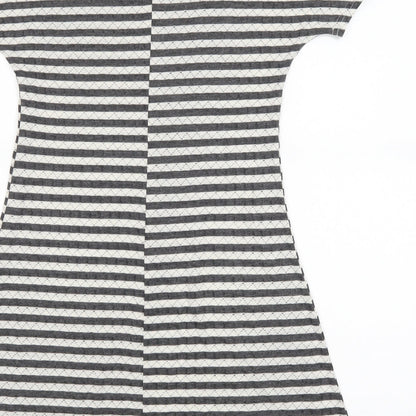 miss pretty world Womens Grey Striped  A-Line  Size 8