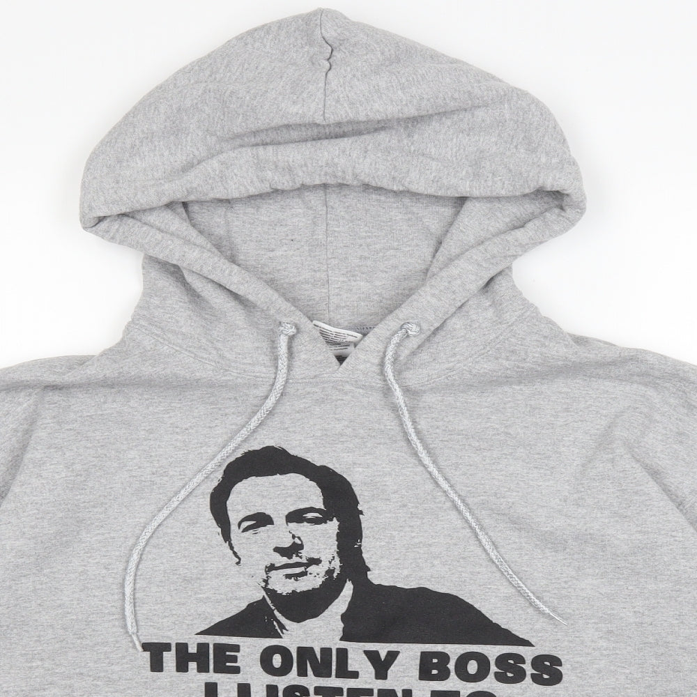 Mens UK Size M Gildan Grey Pullover Hoodie