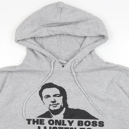 Mens UK Size M Gildan Grey Pullover Hoodie