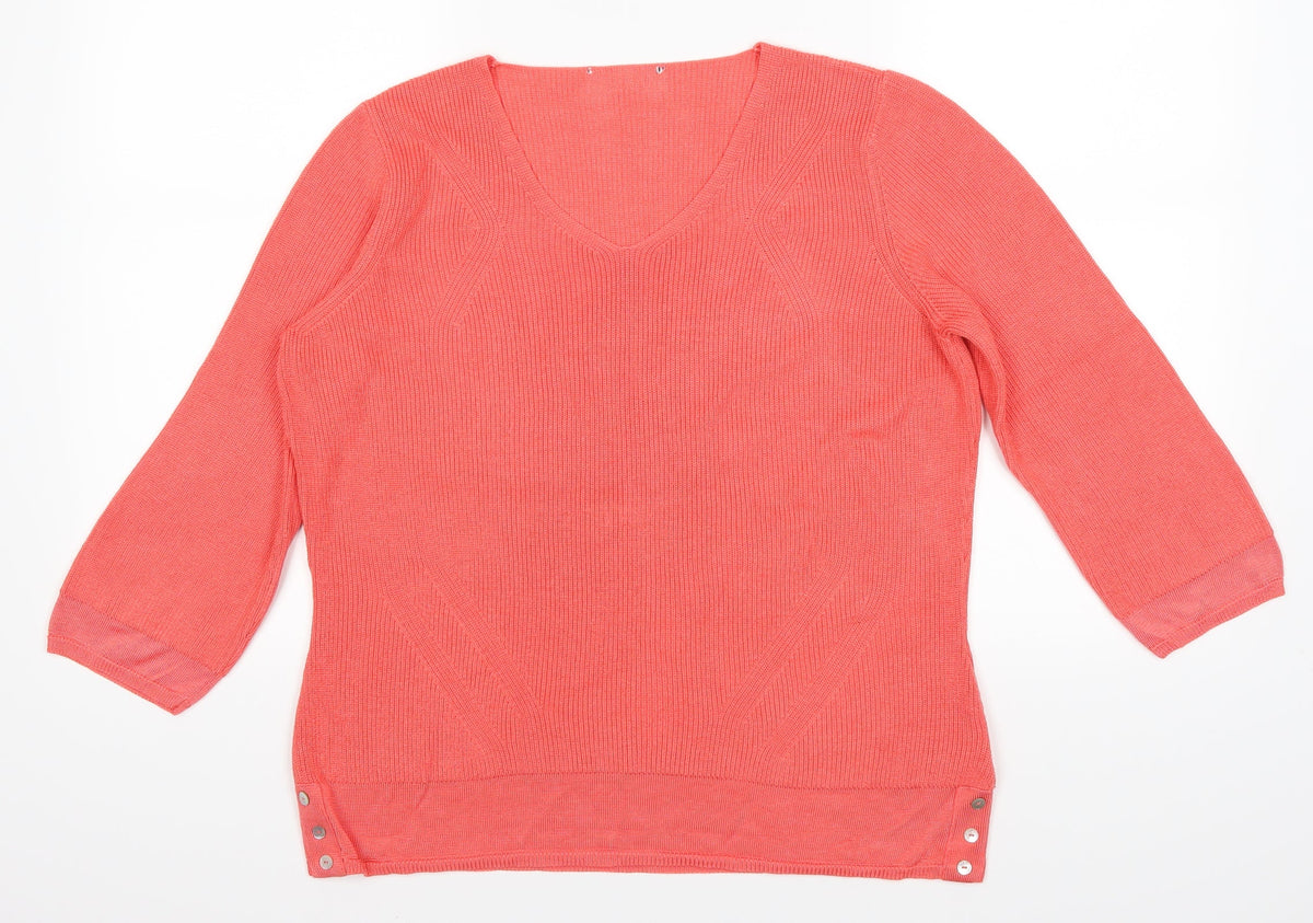 Marks & Spencer Womens Orange   Pullover Jumper Size 14