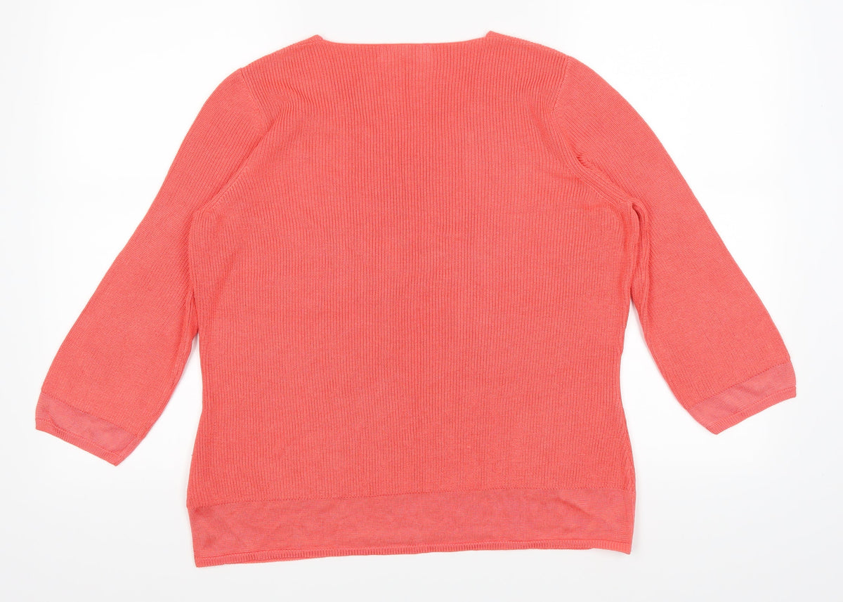 Marks & Spencer Womens Orange   Pullover Jumper Size 14