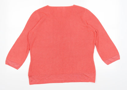 Marks & Spencer Womens Orange   Pullover Jumper Size 14