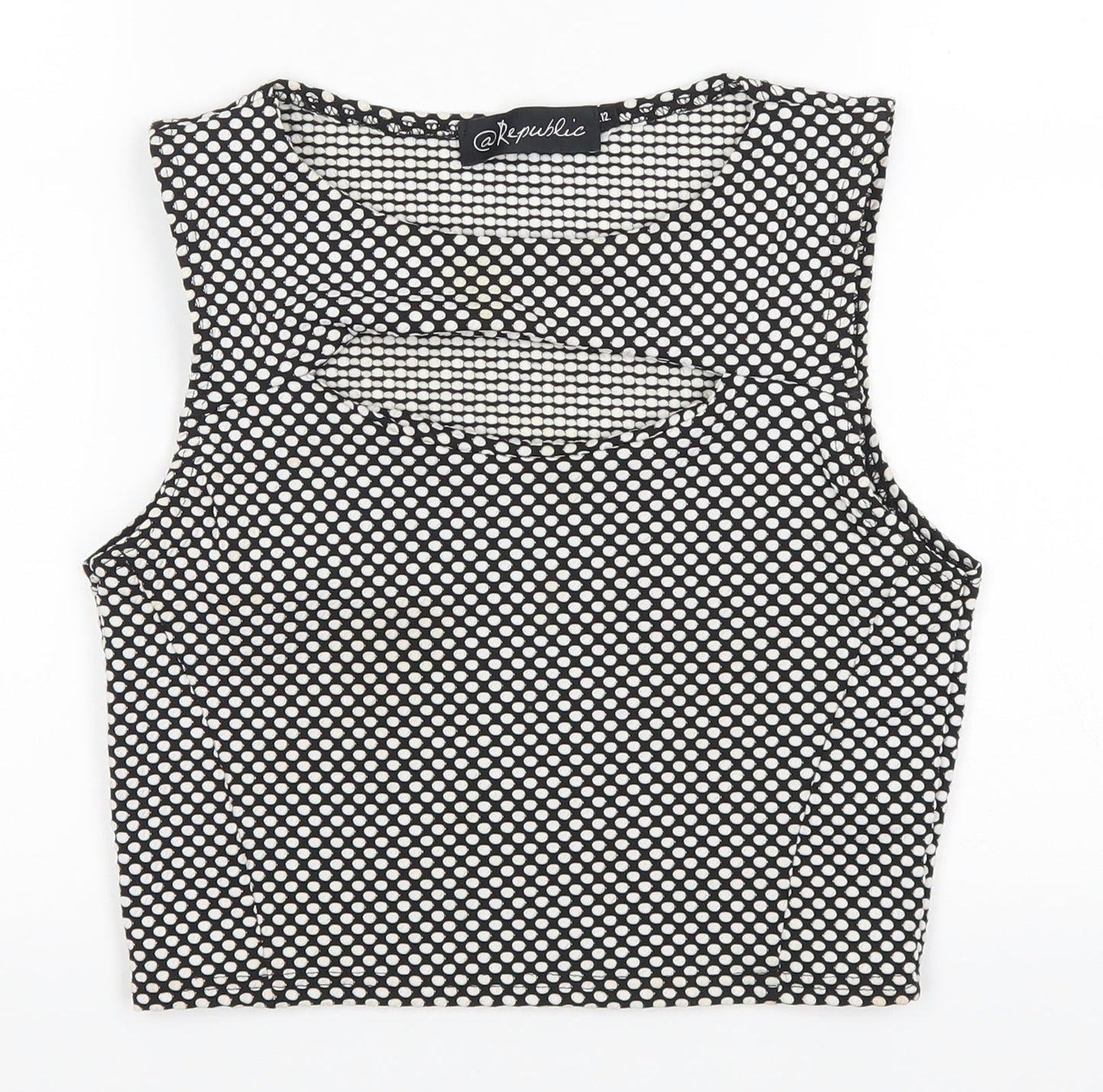Womens UK Size 12 Republic Black Cropped Tank