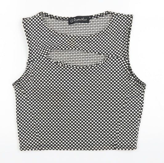 Womens UK Size 12 Republic Black Cropped Tank