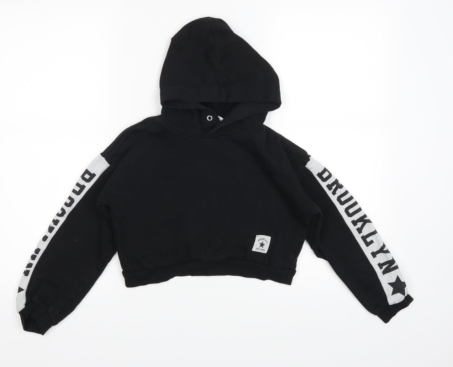 H&M Girls Black   Pullover Hoodie Size 9 Years