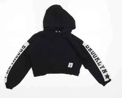 H&M Girls Black   Pullover Hoodie Size 9 Years