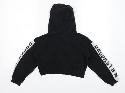 H&M Girls Black   Pullover Hoodie Size 9 Years