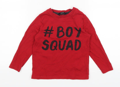 George Boys Red   Basic T-Shirt Size 2-3 Years