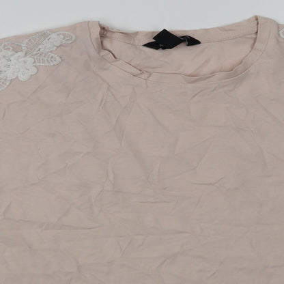 Womens UK Size 10 New Look Pink Basic T-Shirt
