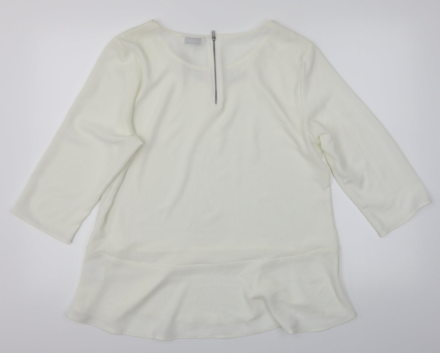 Womens UK Size 16 Amphora White Basic Blouse