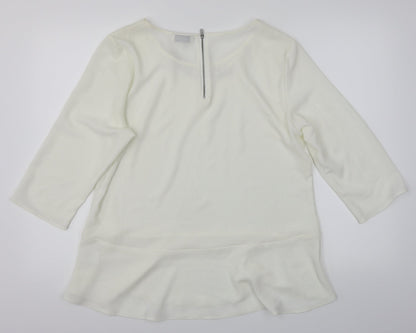 Womens UK Size 16 Amphora White Basic Blouse
